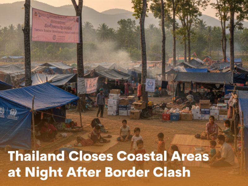 Thailand Closes Coastal Areas at Night After Border Clash
