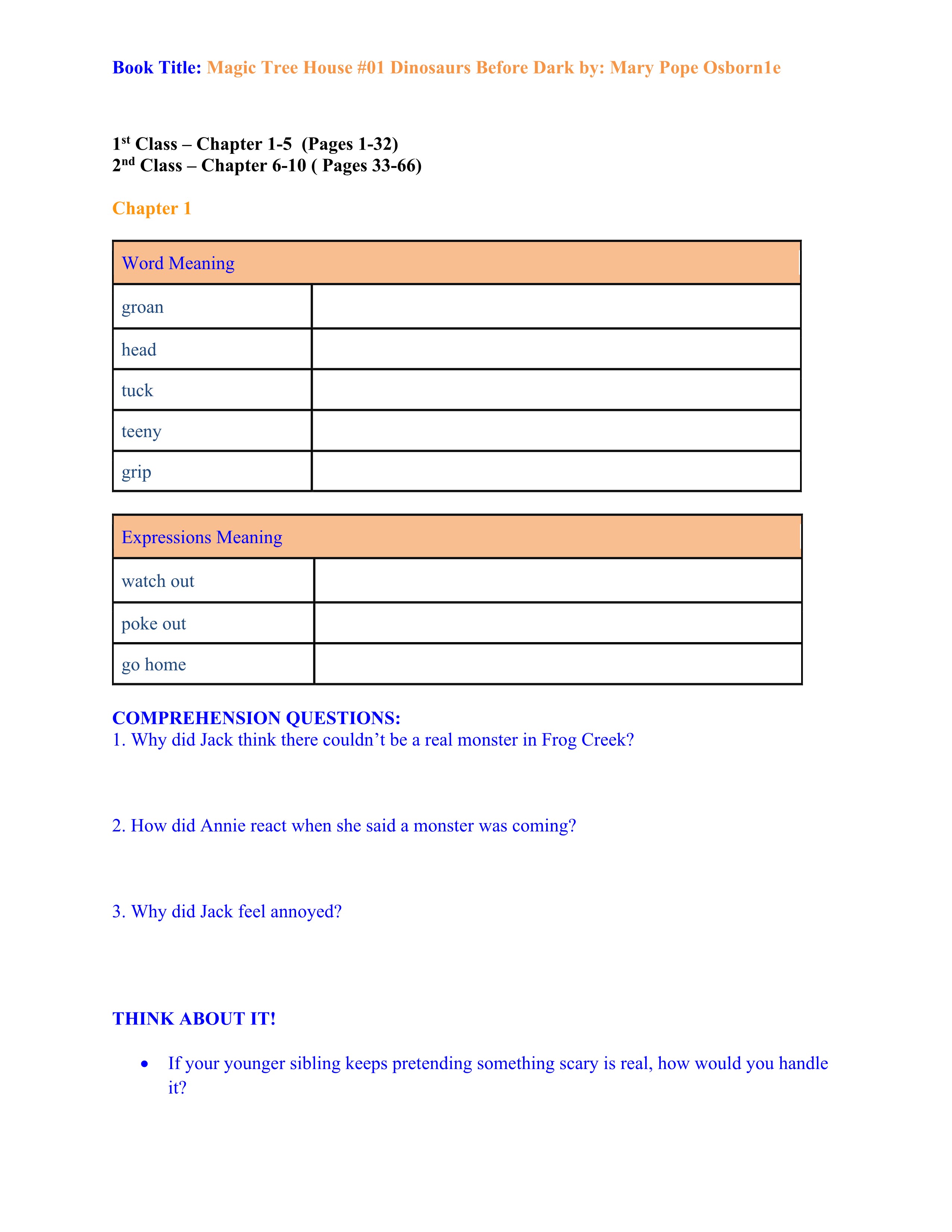 Magic Tree House WB 1