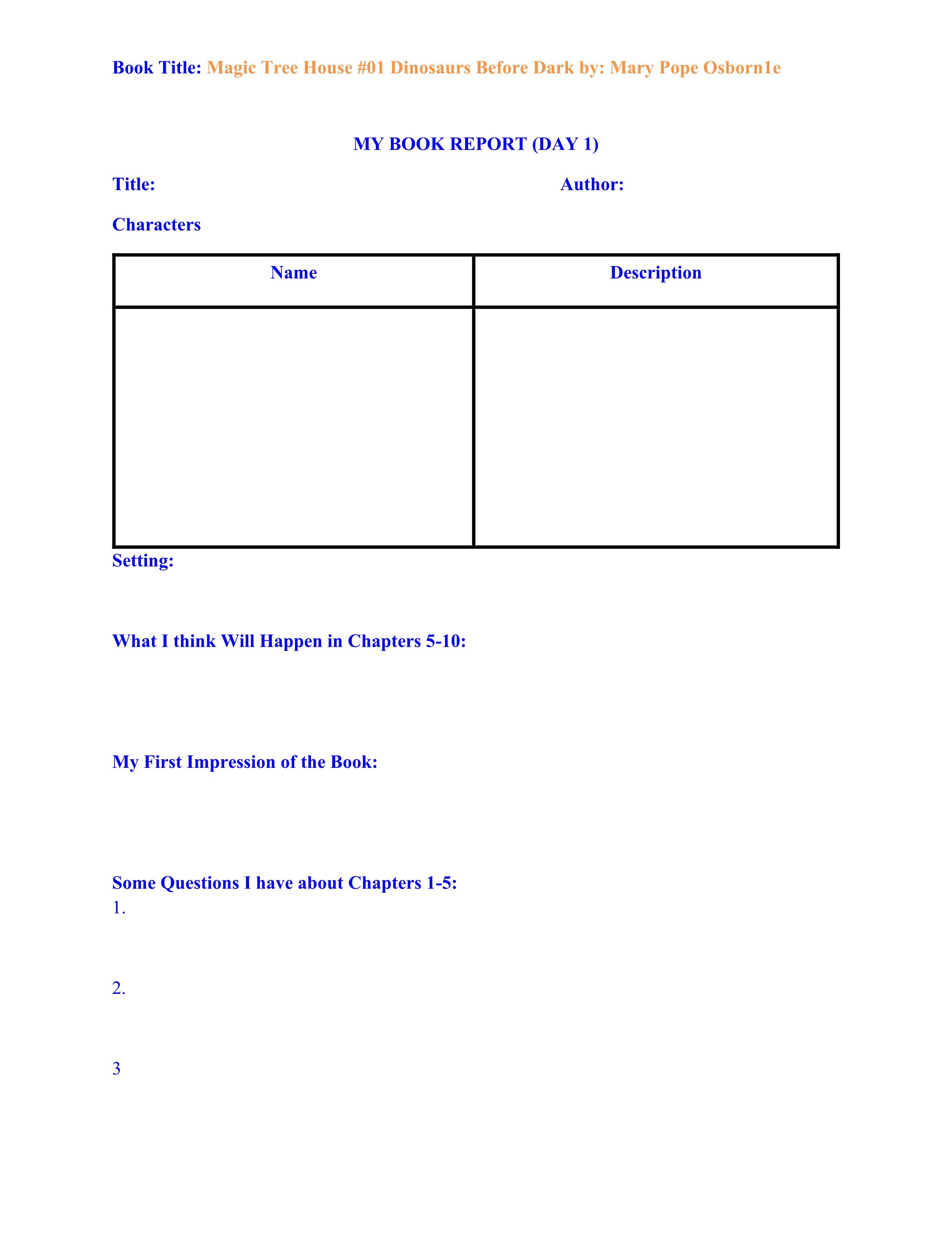 Magic Tree House WB 2